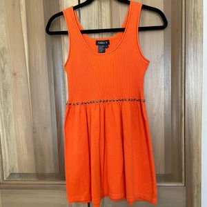 SARA I Stylish orange knit scoop necked nailhead peplum L - M BUNDLE 2 SAVE 10%